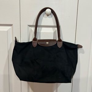 Black long champ bag (medium le pliage)